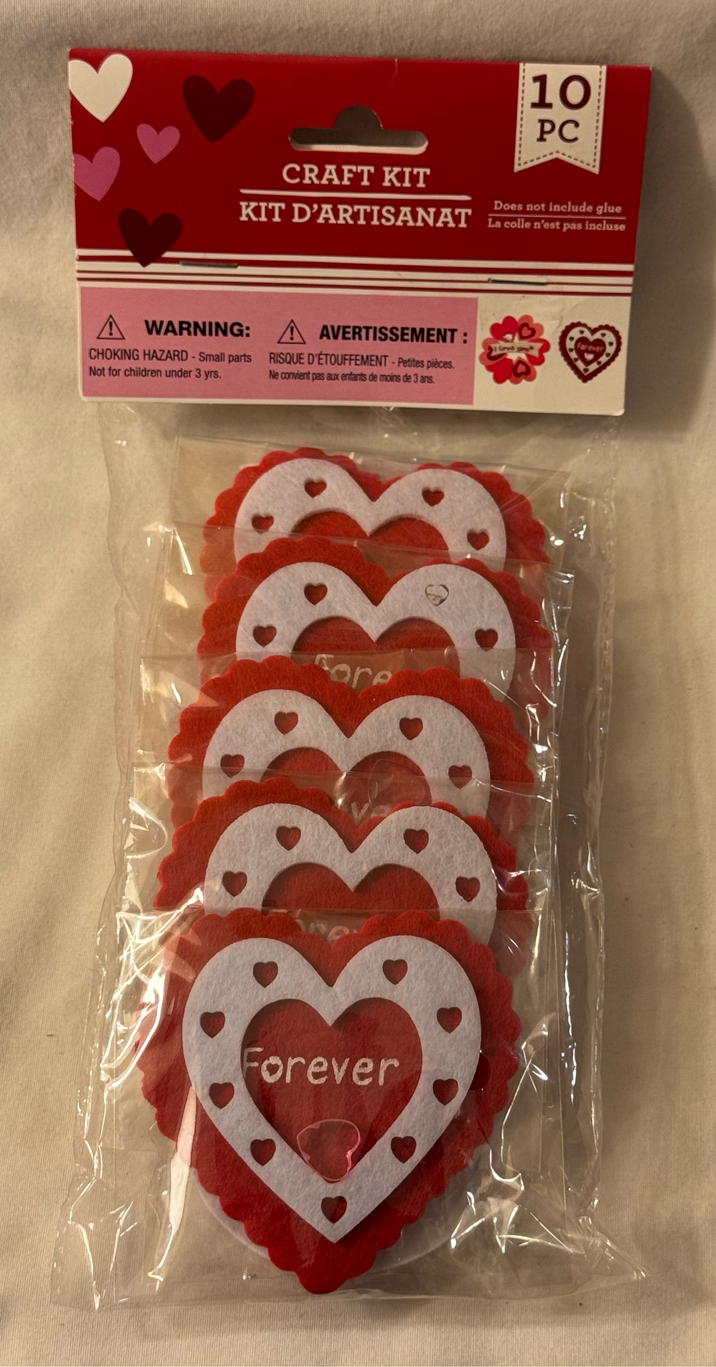 Valentine’s Day 10 PC Felt Hearts Craft Kit
