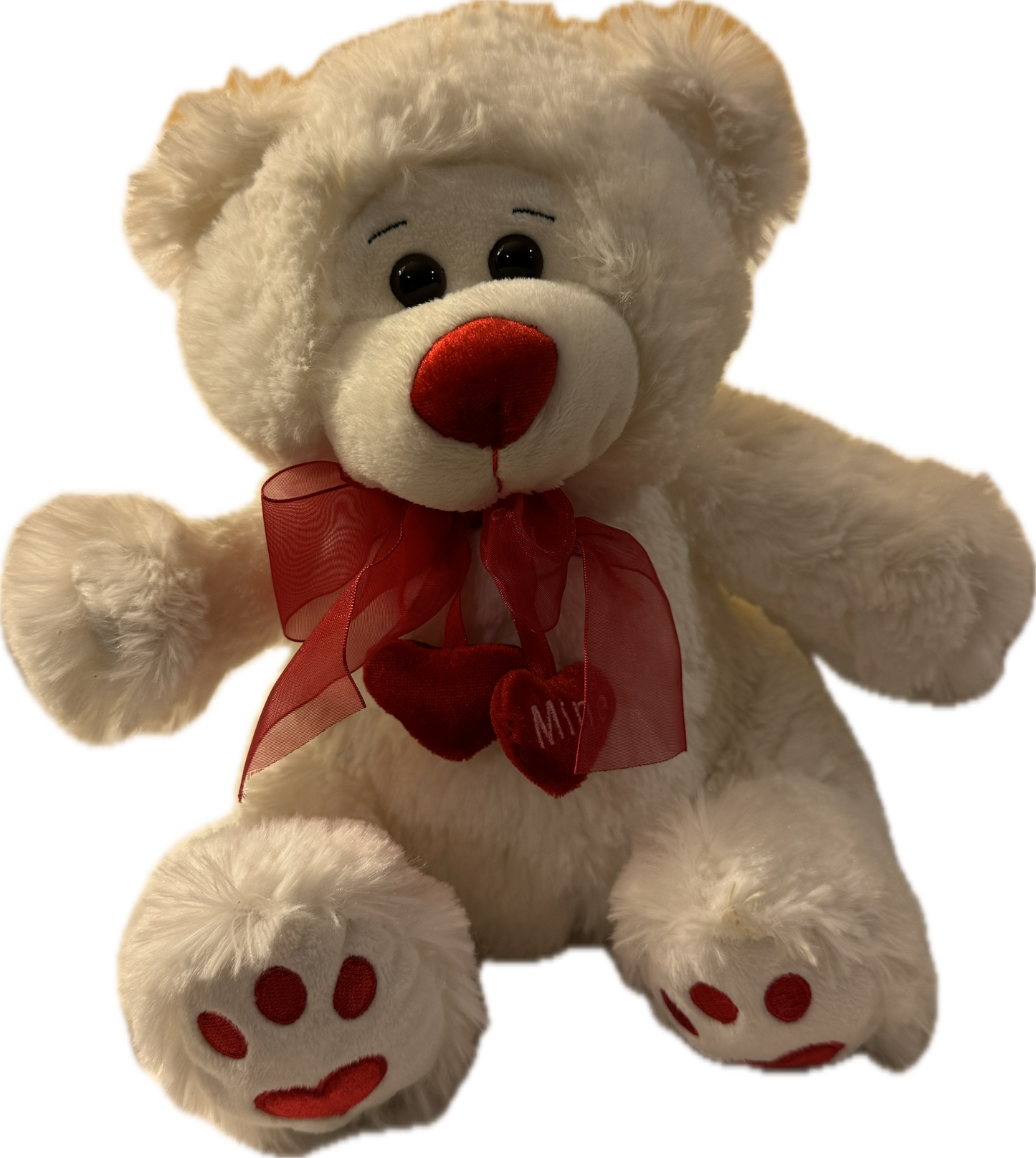 White Plush Valentine Teddy Bear