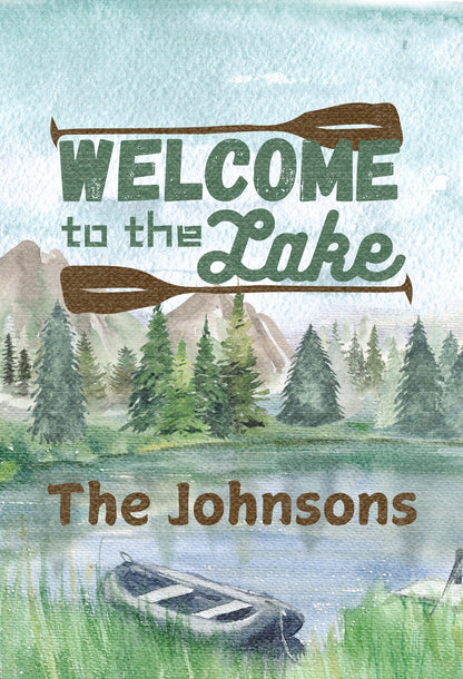 Welcome to the Lake Customized Lakehouse Yard Sign, Personalize Family Name Lake House Decor, Custom Design for Waterfront Vacation Home