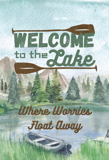 Welcome to the Lake Customized Lakehouse Yard Sign, Personalize Family Name Lake House Decor, Custom Design for Waterfront Vacation Home