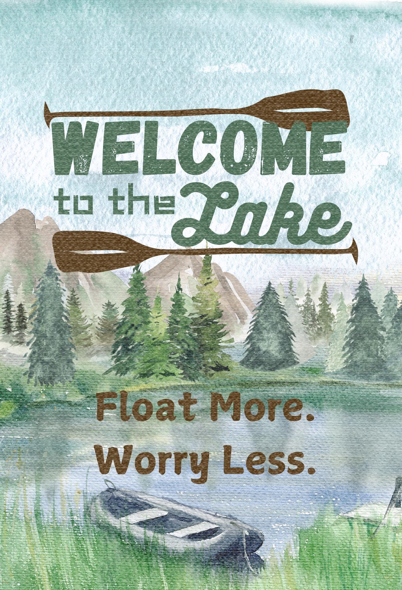 Welcome to the Lake Customized Lakehouse Yard Sign, Personalize Family Name Lake House Decor, Custom Design for Waterfront Vacation Home