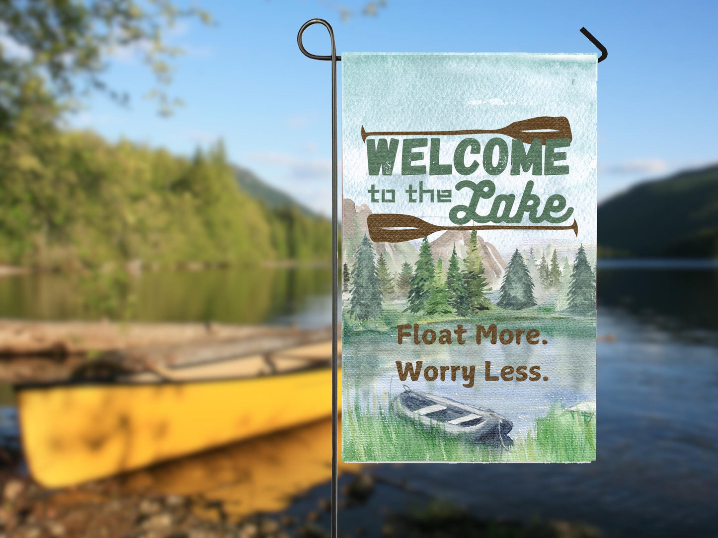 Welcome to the Lake Customized Lakehouse Yard Sign, Personalize Family Name Lake House Decor, Custom Design for Waterfront Vacation Home