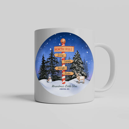 Grandma’s Little Elves – Personalized North Pole Christmas Keepsake Coffee Mug - Add Up To 10 Names