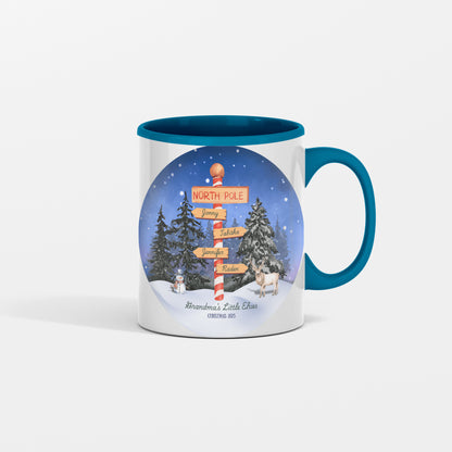 Grandma’s Little Elves – Personalized North Pole Christmas Keepsake Coffee Mug - Add Up To 10 Names