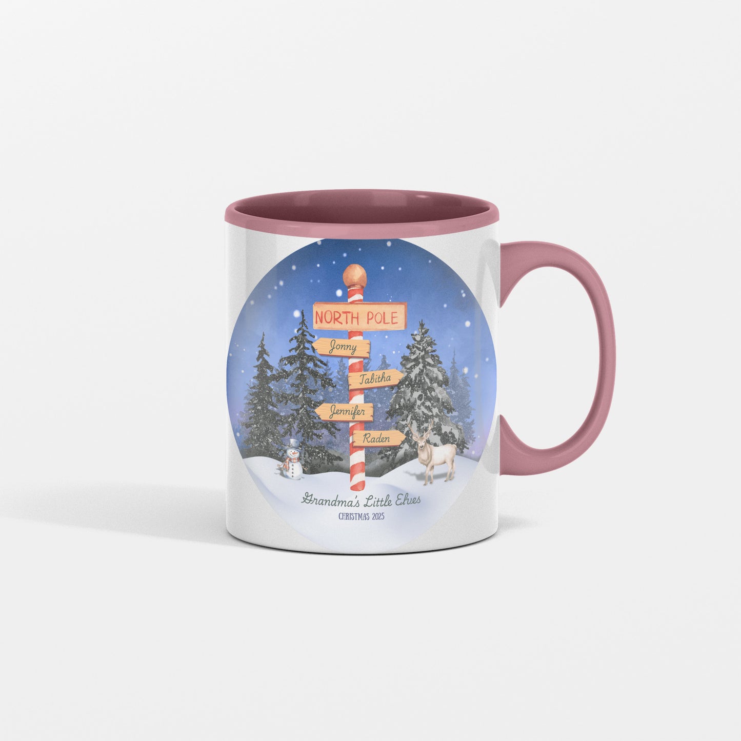 Grandma’s Little Elves – Personalized North Pole Christmas Keepsake Coffee Mug - Add Up To 10 Names